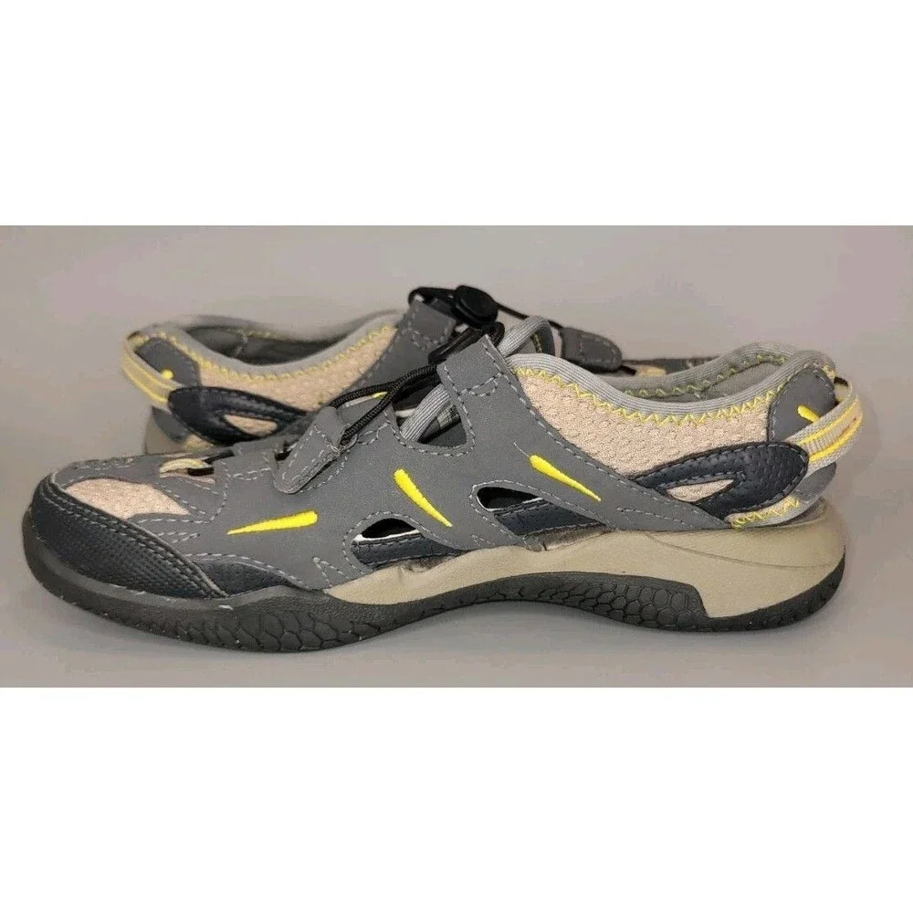 The North Face Hedgefrog Sandals Boys Youth 4 Grey Easy Pull Laces Water Shoes